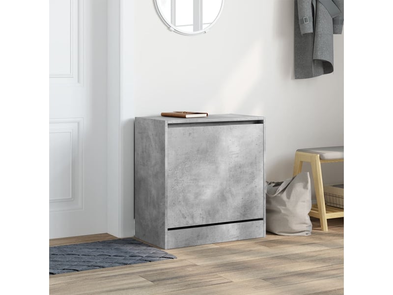  Meuble à chaussure, armoire à chaussures gris béton 60x34x63,5 cm bois d'ingénierie  - Conforama C