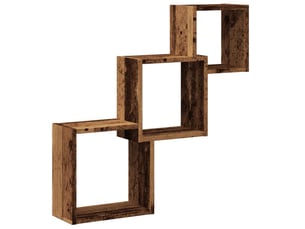 Étagère murale, étagère suspendue en forme de cube vieux bois bois d'ingénierie cf42228