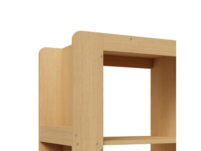 Bibliothèque 60x40x200 cm avec 3 niches et 3 tiroirs réversibles, pour salon et chambre, panneaux de particules, chêne - Conforama E