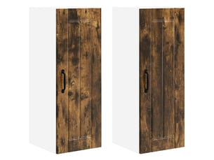 Meuble mural de cuisine | armoire de cuisine 2 pcs chêne fumé bois d'ingénierie shl2919