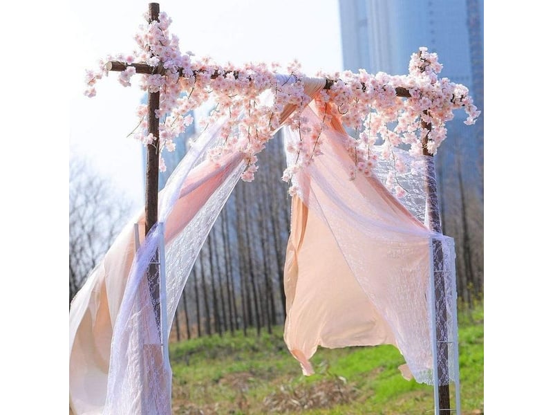  Aiducho 2 pack fleurs artificielles en soie fleur de cerisier guirlande vigne suspendue pour mariage décoration de jardin maison (rose)  - Conforama A