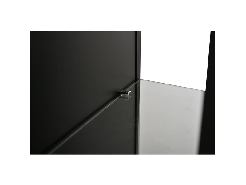  Meuble tv 160 x 35 x 70 cm noir en panneaux de particules, led, 4 tiroirs et portes à pression, salon  - Conforama E