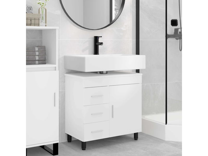  Unité de vanité de salle de bain, meuble de rangement blanc 60x35x60 cm shl9396  - Conforama B