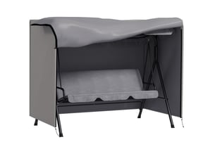 Housse de protection pour balançoire de jardin 205 x 124 x 164 cm – grise – imperméable et zippée avec fixation au sol