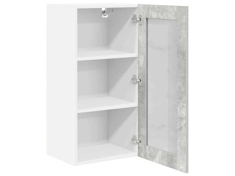 Meuble de rangement cuisine, armoire suspendue 2 pcs gris béton bois d'ingénierie shl1057 - Conforama E
