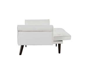 Canapé 2 places, transformable en lit, dossier réglable, en velours, coloris beige, l172 x p89 x h70 cm