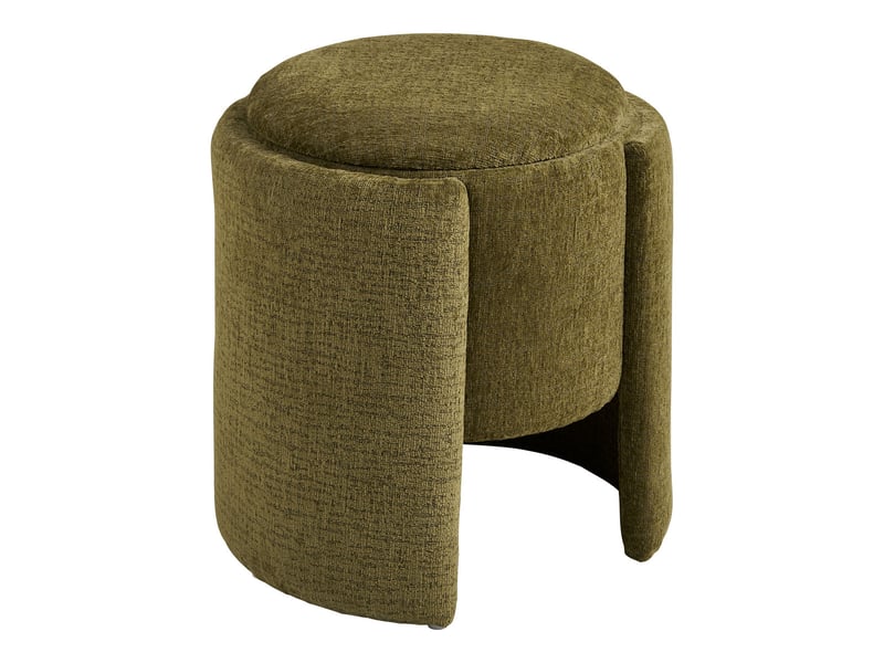  Walsdorf - pouf rond en chenille vert ø42x44 cm  - Conforama A