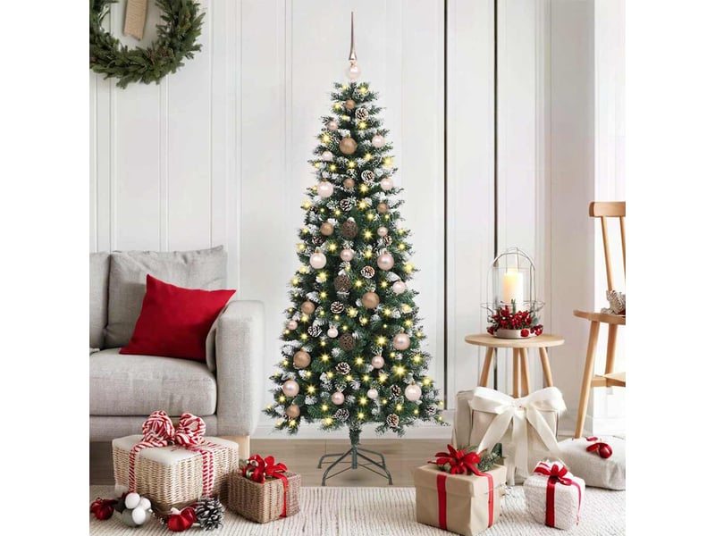  Sapin de noël - arbre de noël artificiel vert 150 cm pvc, plastique et acier  - Conforama B