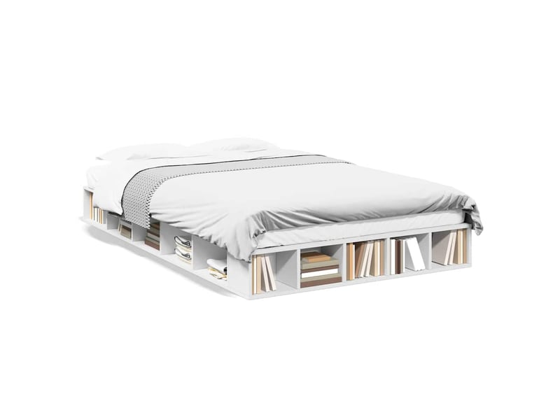  Lit double- lit adulte -  cadre de lit sans matelas blanc 135x190 cm  - Conforama A