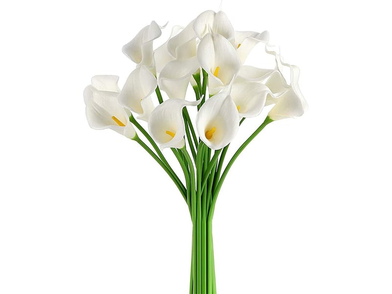  Fleur artificielle calla lily - hauteur 34 cm - tige en fil acier flexible - décoration intérieure bureau mariage événement - lot de 10  - Conforama A