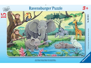Animaux d'afrique puzzle cadre 15 p  -