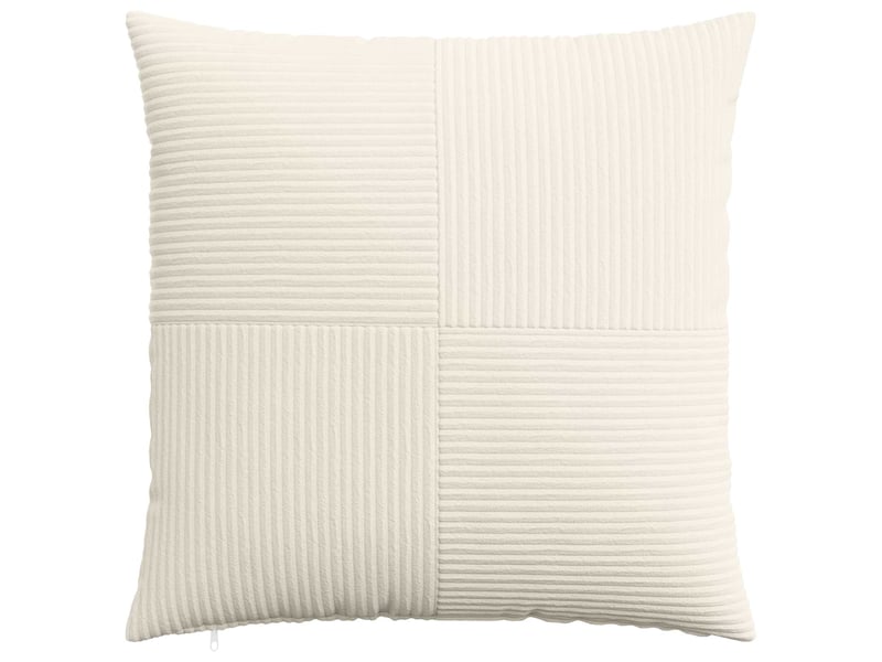 Lot de 6 housses de coussin almelo crème 70 x 70 cm velours côtelé cf49573 - Conforama A