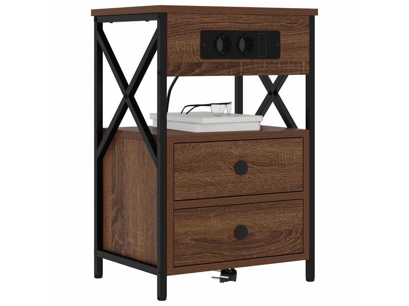 Table de chevet - cabinet de chevet - table de nuit 2 pc chêne brun 40 x 31 x 60 cm - Conforama B