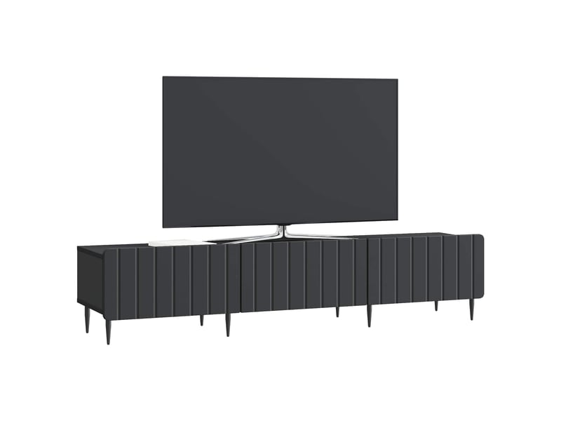  Meuble tv - banc tv - meuble de rangement avec tiroir noir 147 x 34,5 x 32 cm bois d'ingénierie  - Conforama C