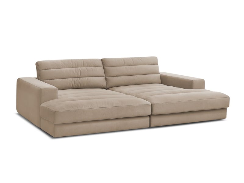  Bobochic canapé droit fixe 4 places sierra assise profonde velours taupe SIERRA - Conforama A