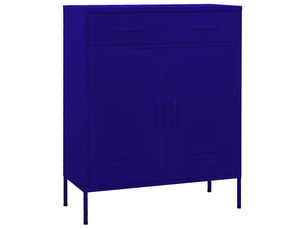 Armoire de rangement, rangement bureau bleu marine 80x35x101,5 cm acier shl872