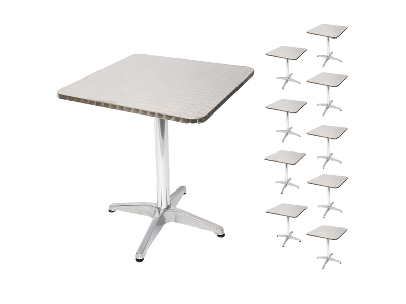 10x table de bistro m28, set de tables de jardin, rectangulaire, 60cm - Conforama B