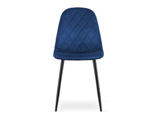 Chaise asti en velours bleu nuit avec pieds en métal