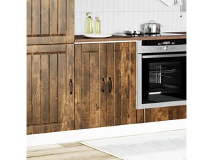 Meuble de cuisine, meuble de base de lavabo chêne fumé bois d'ingénierie