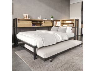 Lit gigogne 120x200 cm <strong></strong>  <strong></strong> coloris noir