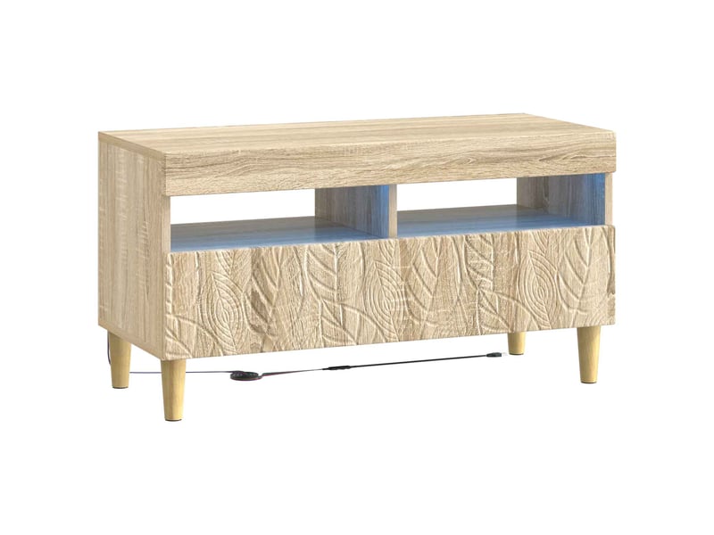 Ensemble de 3 meubles tv - banc tv - meuble de rangement led delft chêne sonoma - Conforama E