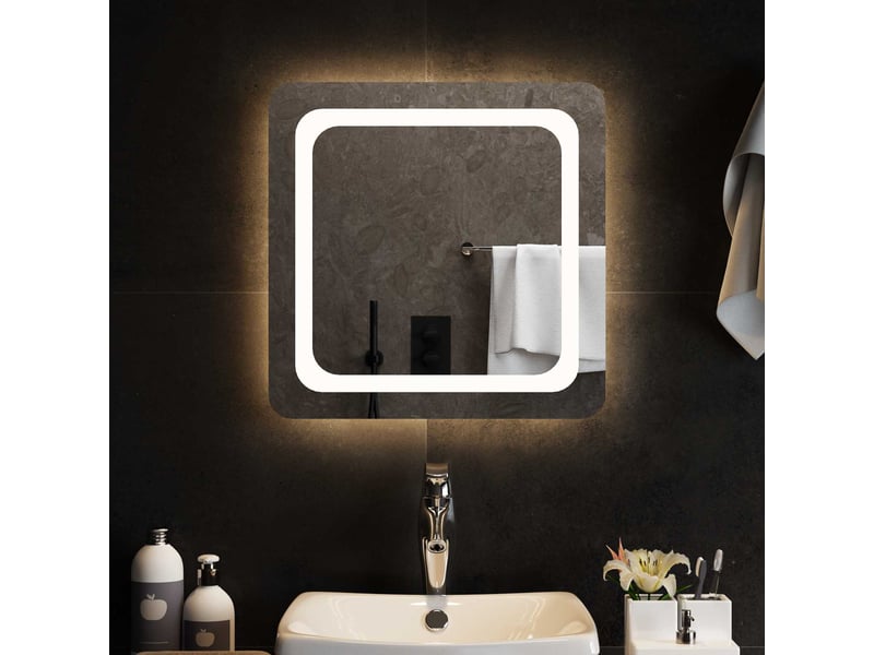 Miroir de salle de bain, miroir de toilette led transparent 50 x 50 cm verre trempé cf62587  - Conforama C