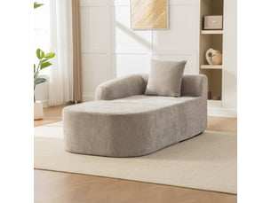 Canapé modulable en tissu chenille gris avec coussin, design contemporain pour salon et pièce principale