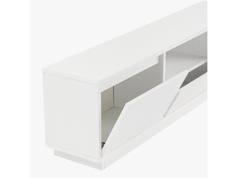  Meuble tv 3 portes 1 niche blanc  - Conforama C