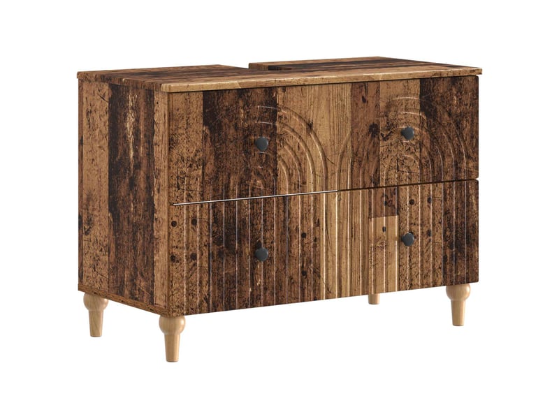 Ensemble de 2 meubles de salle de bain alkmaar bois ancien cf63042 - Conforama C