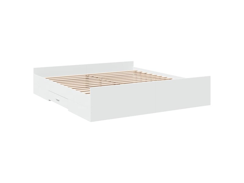  Lit double- lit adulte -  cadre de lit avec tiroirs sans matelas blanc 180x200 cm  - Conforama B