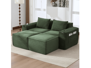 Canapé droit compressé fixe <strong>MODFU</strong> <strong></strong> 2 places Velours côtelé Vert