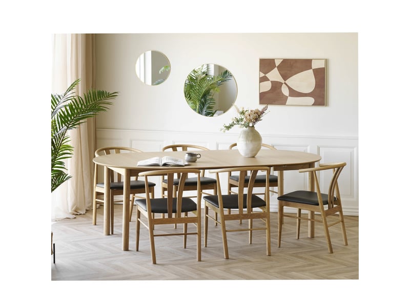 Rimini-table à manger extensible ø120 cm (170-220 cm) chêne naturel - Conforama B