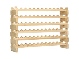 Range-bouteilles vertical, 6 niveaux, 72 bouteilles, 100 kg, bois naturel, 114x28x85 cm