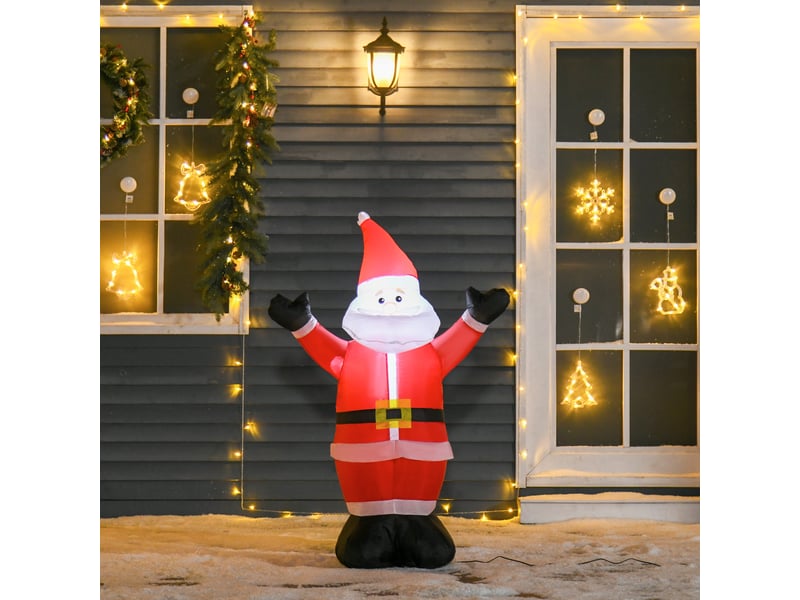 Père noël gonflable avec lumières led, décoration de noël, hauteur 1,2 m  - Conforama C