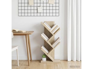Étagère arbre 4 niveaux, étagère de rangement 30 x 18 x 60 cm bois d'ingénierie