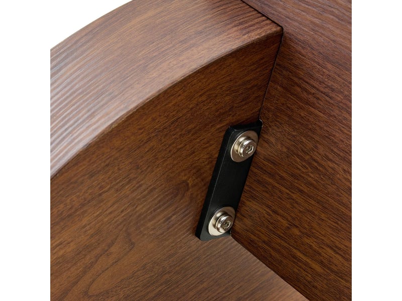 Table basse table de salon adaptée à différentes configurations plateau en verre marron transparent supports en mdf aspect noyer design démontable - Conforama D