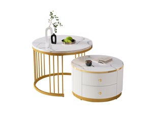 Table basse rond(e) coloris blanc <strong>HAUSS SPOLE</strong> <strong></strong> - 60 cmx50 cm