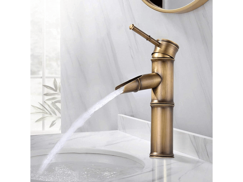  Robinet de salle de bain, chaud et froid, adapté aux lavabos de salle de bain, style bambou  - Conforama B