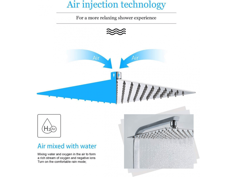  Pommeau de douche carré ultra-fin en acier inoxydable, détartrage haute pression économe en eau pour salle de bain 24,7 cm 200 pièces  - Conforama D