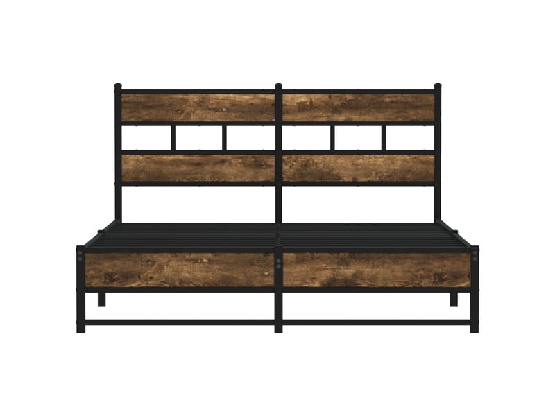  Lit double- lit adulte -  cadre de lit en métal sans matelas chêne fumé 150x200 cm  - Conforama C