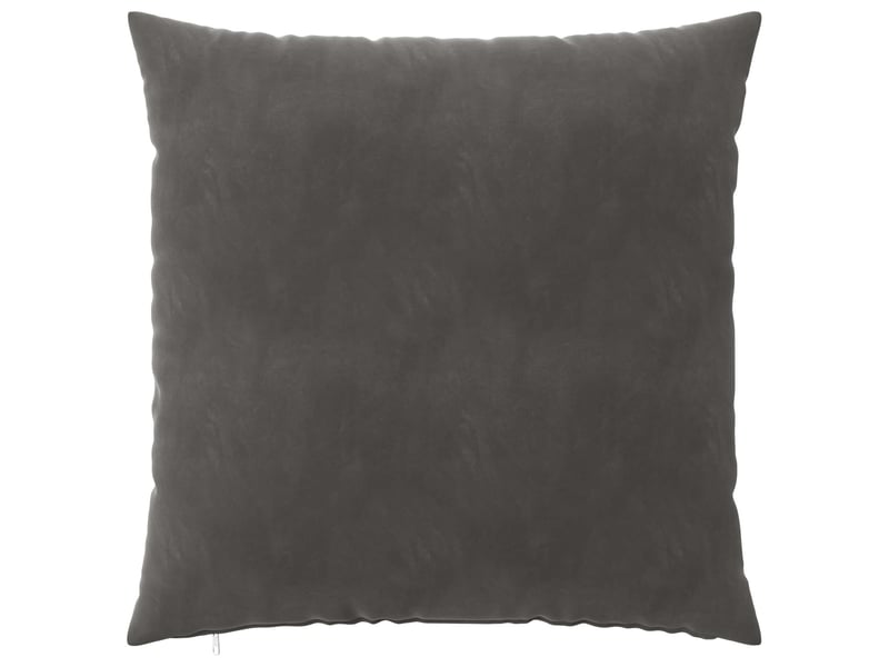  Lot de 2 housses de coussin heerlen gris foncé 80 x 80 cm velours cf49444  - Conforama C
