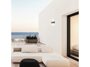 Zambelis slivo applique murale extérieure slivo, éclairage indirect, led marron foncé 3000k, ip65