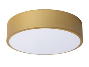 Lucide unar - plafonnier - ø 20 cm - led 3 stepdim - 1x12w 2700k - or mat laiton