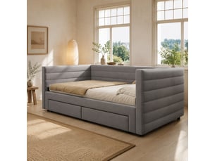 Lit gigogne 90x190 cm <strong>STILVORA</strong>  <strong></strong> coloris gris