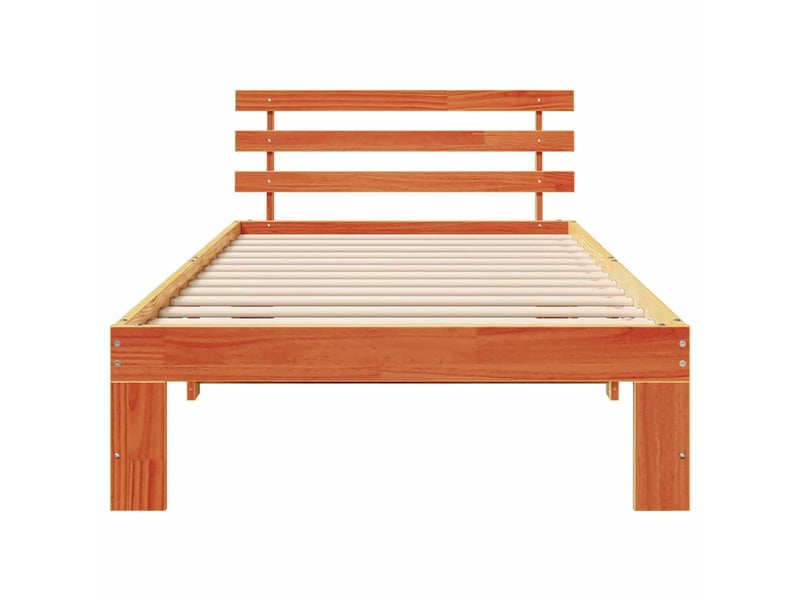  Lit simple- lit adulte -  cadre de lit avec tête de lit brun  80 x 200 cm pin massif  - Conforama D