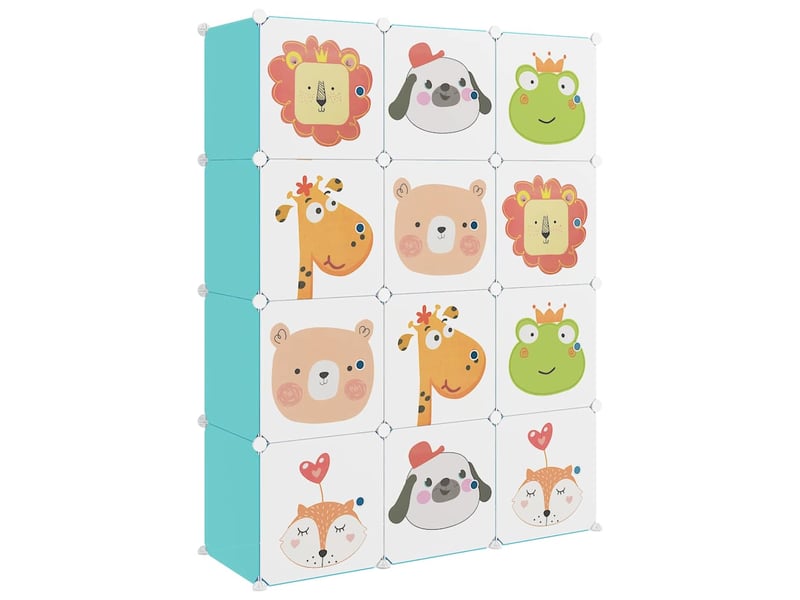  Armoire de rangement pour enfants avec 12 cubes vert pp  - Conforama A