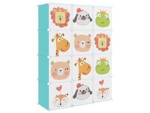 Armoire de rangement pour enfants avec 12 cubes vert pp