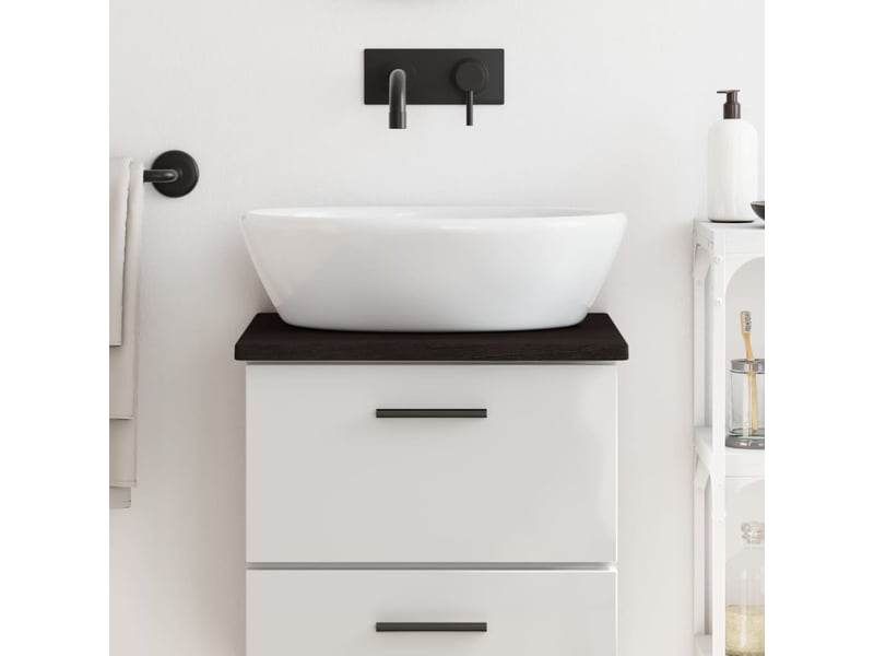 Comptoir de salle de bain, plan de travail marron foncé 40x30x2 cm bois traité cf65842 - Conforama B