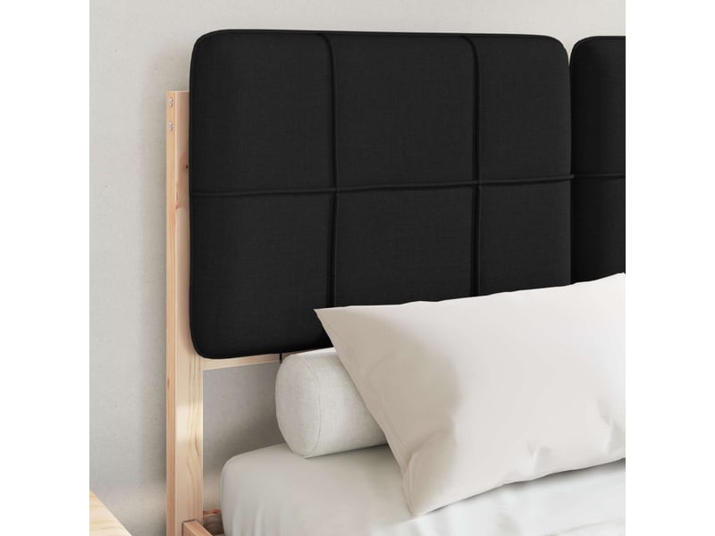  Lit double- lit adulte -  cadre de lit avec tête de lit rembourrée noir 120 x 200 cm  - Conforama B