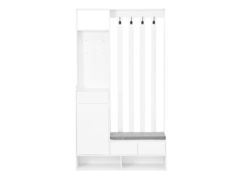  Portemanteau avec banc et rangement 100 x 180 cm en mdf blanc  - Conforama A